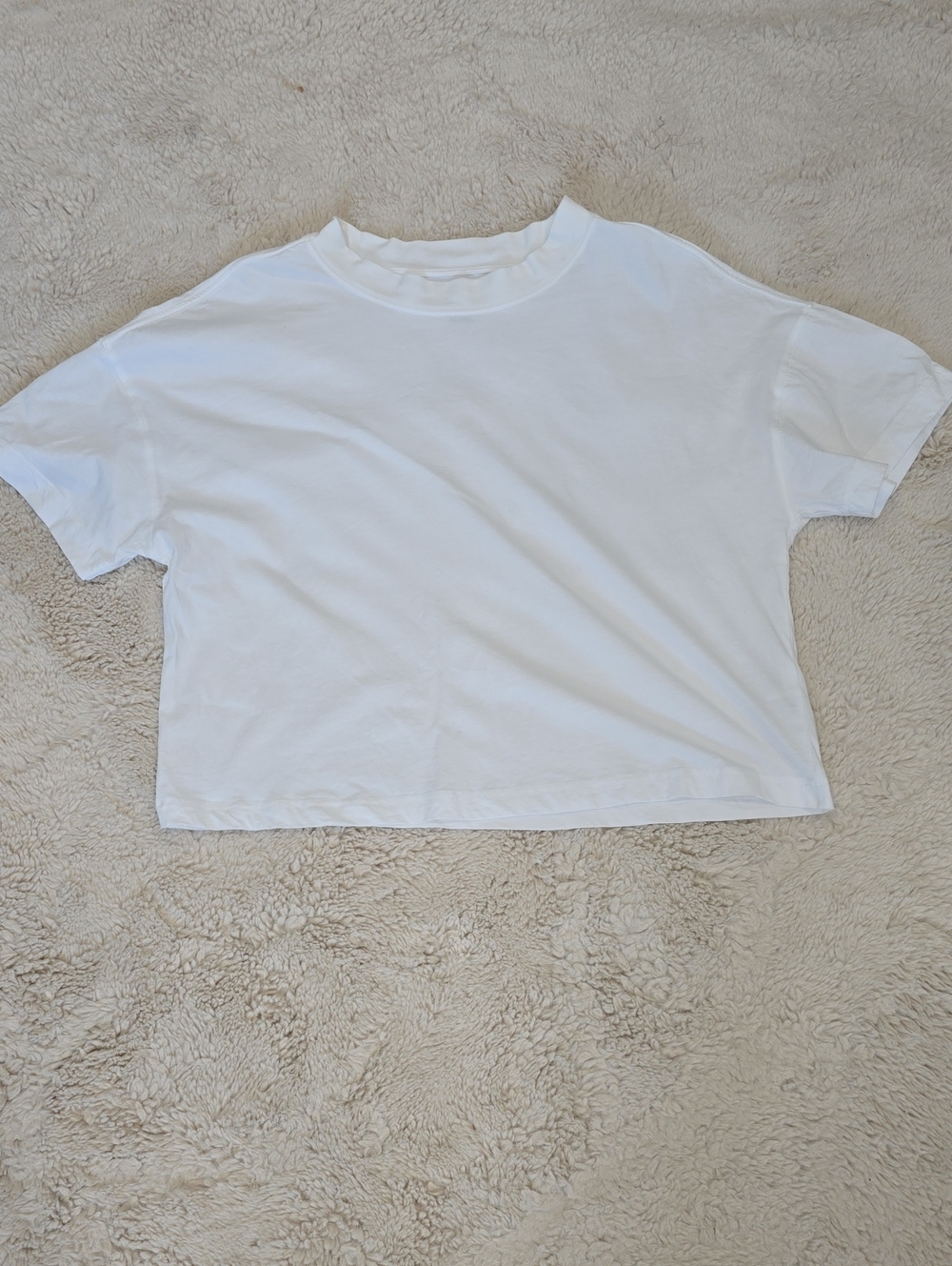 Maeve White Cropped Short Sleeve Tee